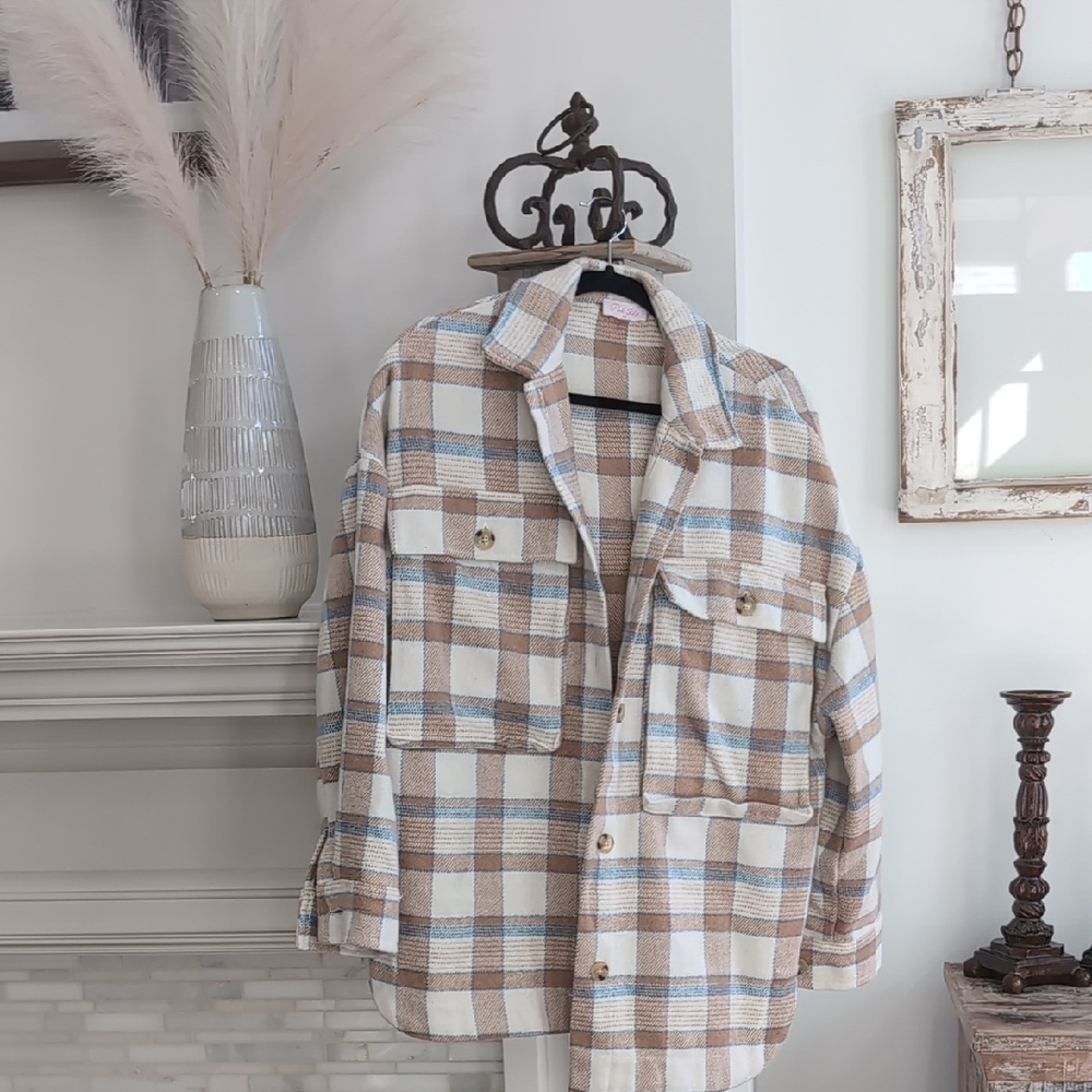 Plaid Button-Up Jacket